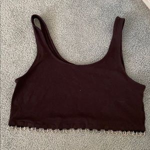 Fashion nova black crop top with ringed hoops